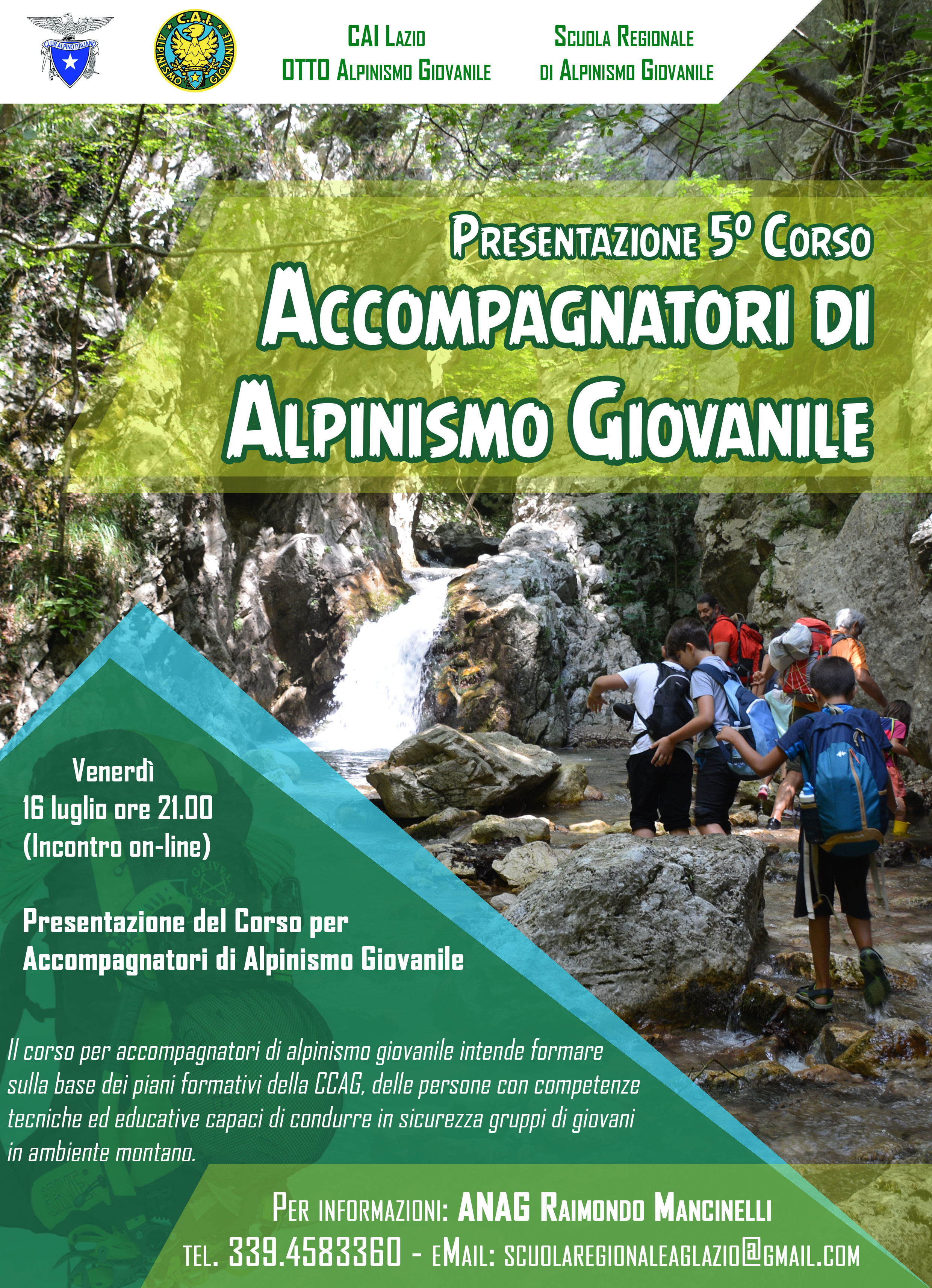 manifesto corso aag - CAI Alpinismo Giovanile Lazio