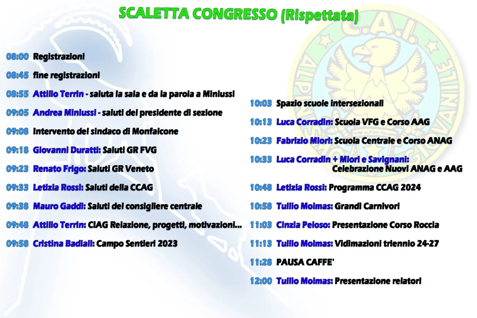 049 scaletta del congresso 1 1 - CAI Alpinismo Giovanile Veneto e Friuli-Venezia Giulia