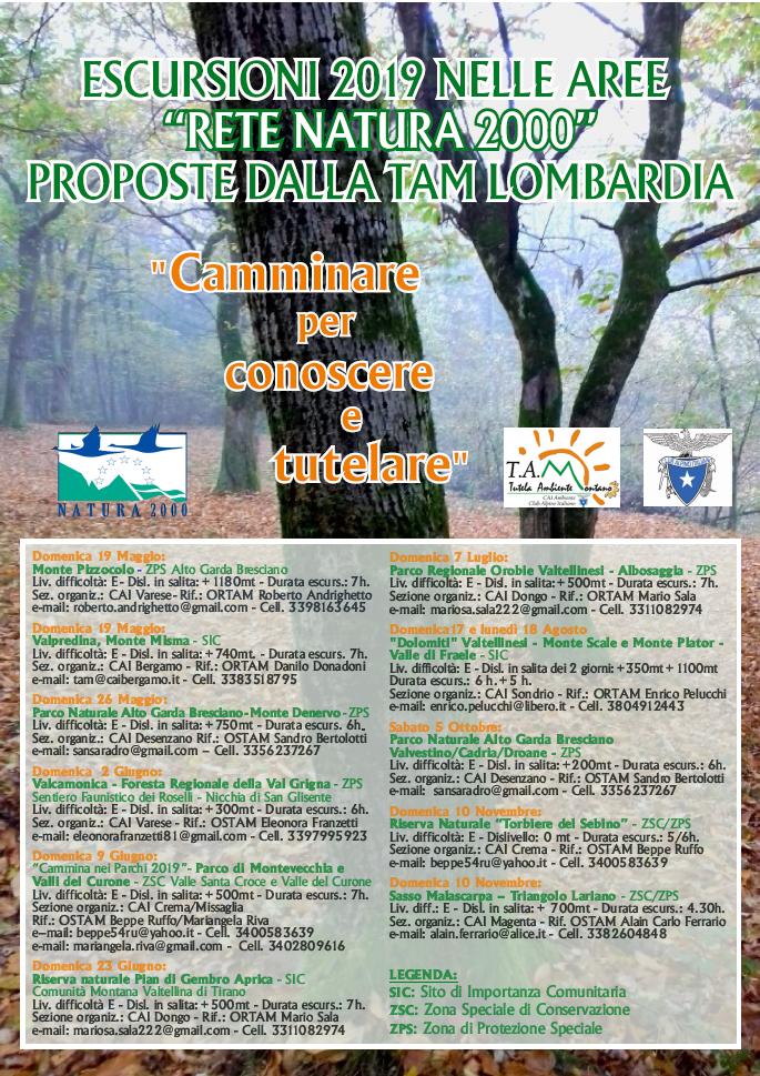 2019 TAM Lombardia Calendario gite 2019 1 - CAI Tutela Ambiente Montano Lombardia