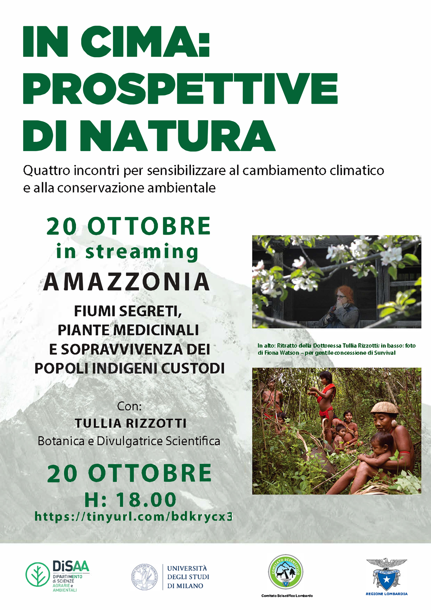 In Cima: Prospettive Di Natura – Incontro 20 Ottobre – Amazzonia