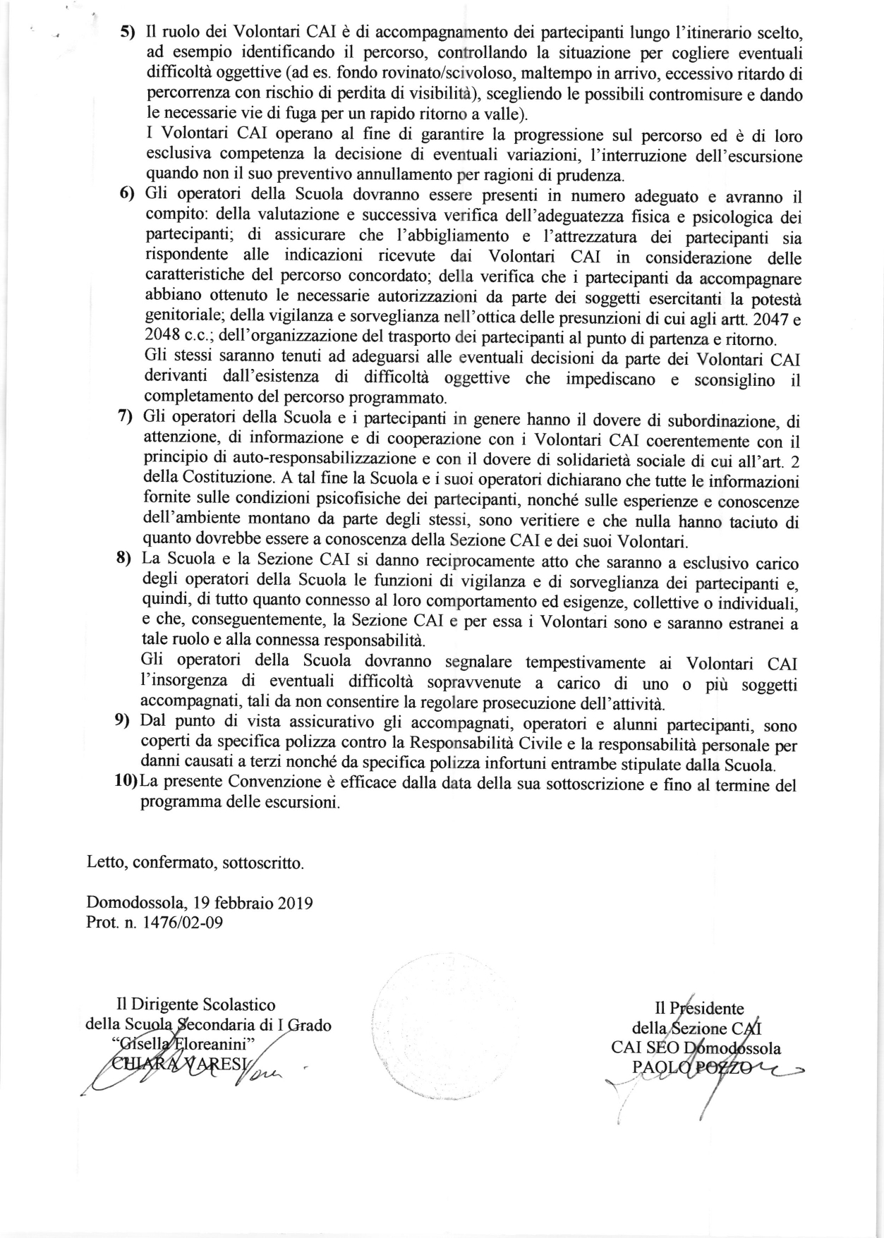 2019 Convenzione CAI scuola media Floreanini page 0002 2 - CAI Piemonte