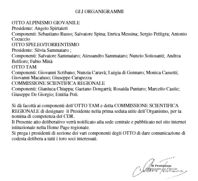 I Nuovi Componenti Degli Organi Tecnici Regionali