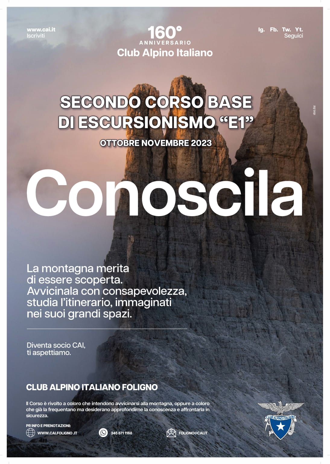 Secondo Corso Base Di Escursionismo E1  – Sez. Cai Foligno – Ottobre Novembre 2023