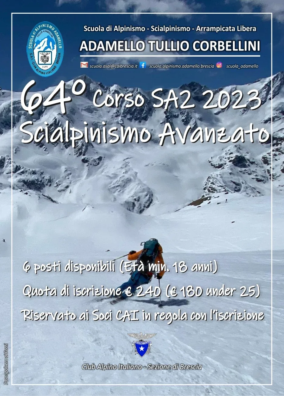 64° Corso di Scialpinismo Avanzato SA 2 2023