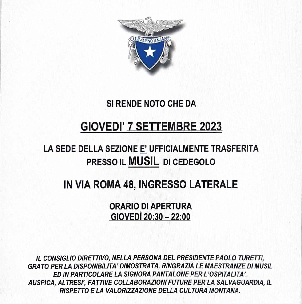 Nuova sede della Sezione