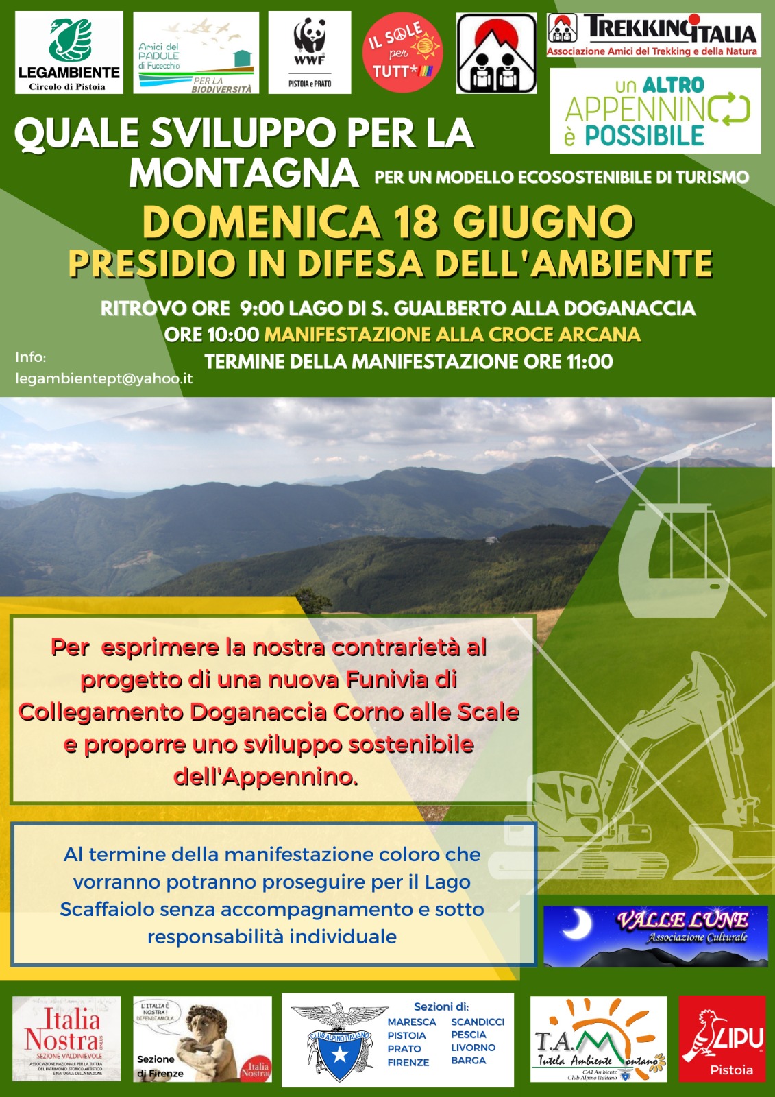 18 giu – Lago Scaffaiolo: Contrarietà alla Costruzione del Nuovo Impianto di Risalita (esc. TAM)