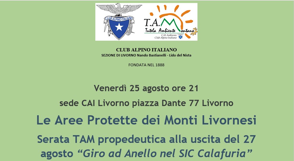 25 ago – Le Aree Protette dei Monti Livornesi (evento TAM)