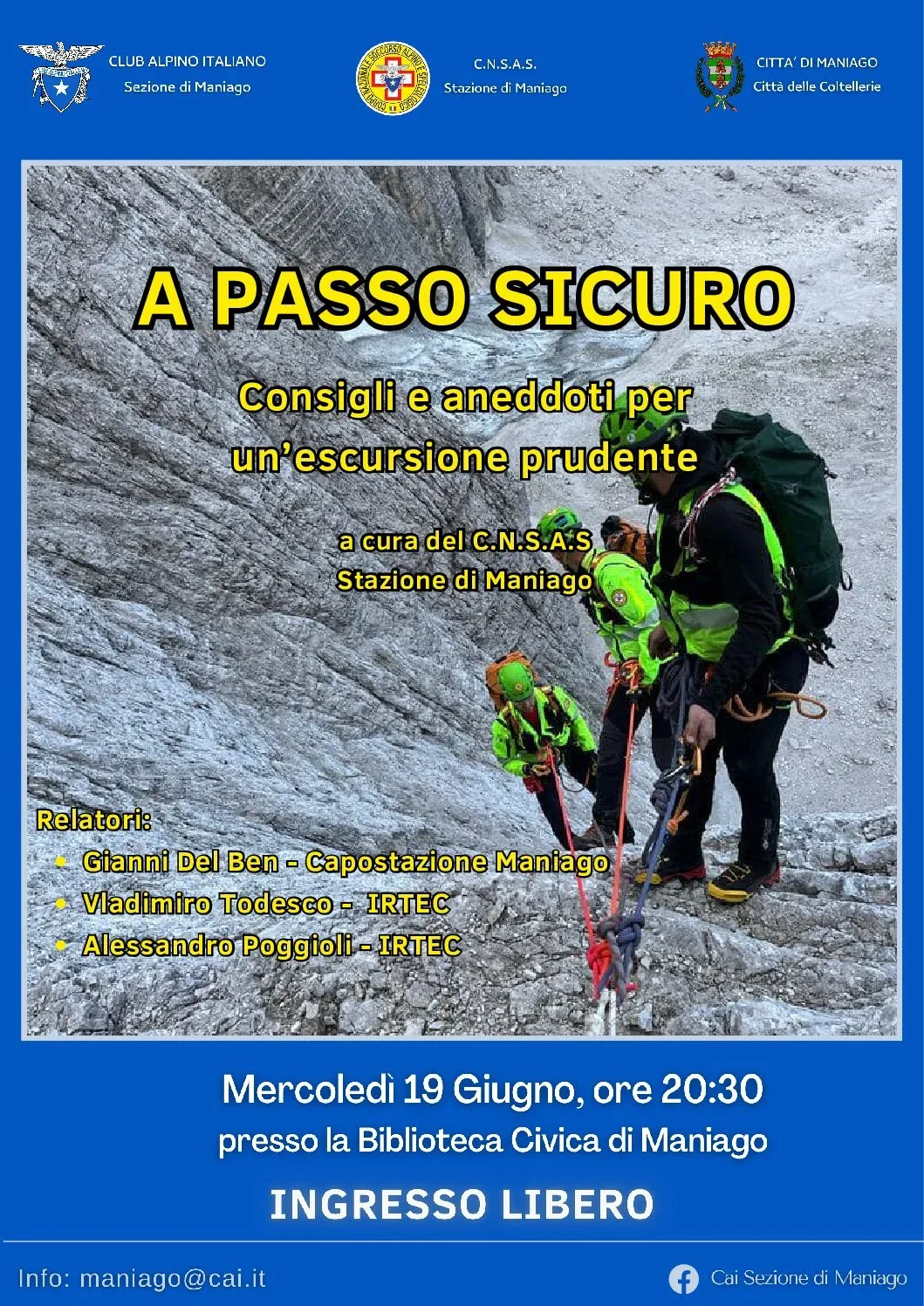 MERCOLEDÌ 19 GIUGNO – A PASSO SICURO