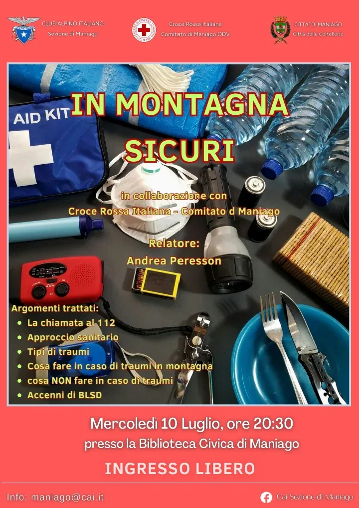 MERCOLEDÌ 10 LUGLIO – IN MONTAGNA SICURI