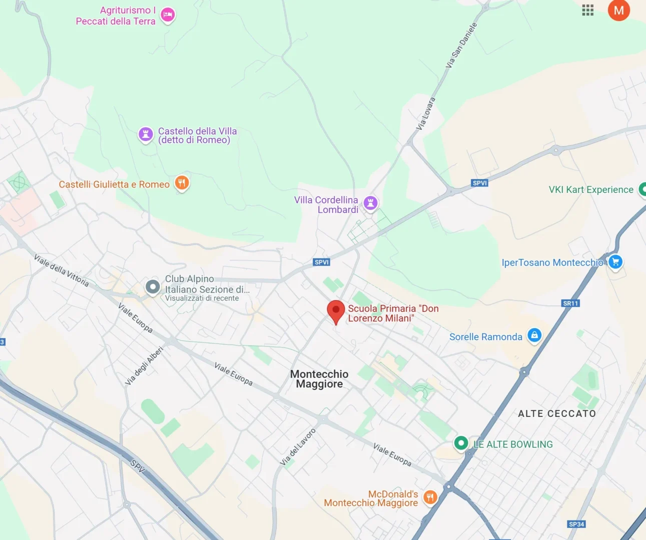 google maps scuola primaria don lorenzo milani - CAI Sezione di Montecchio Maggiore