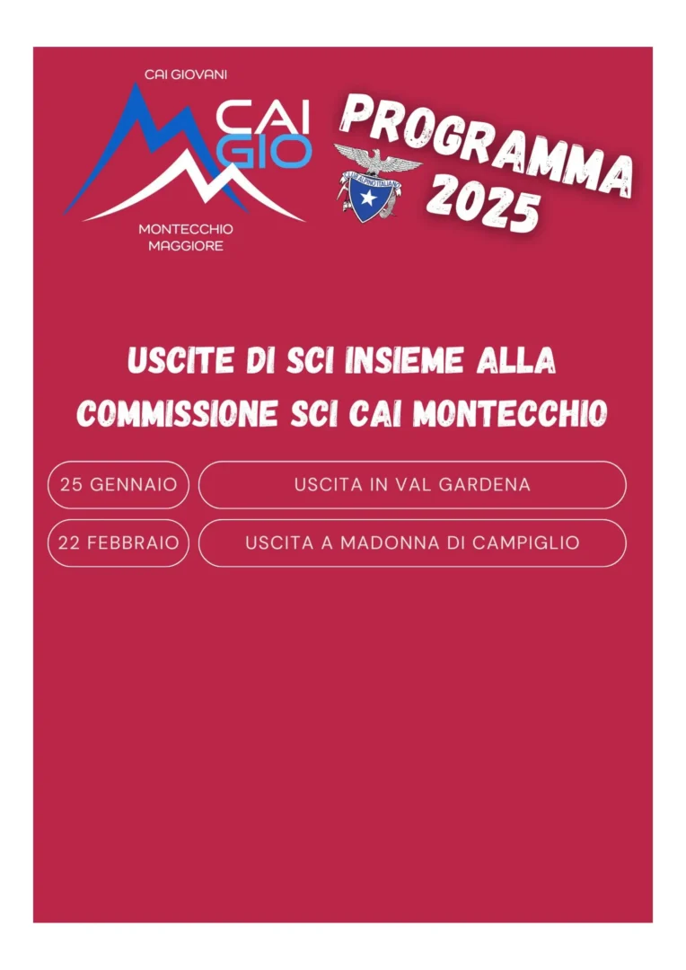 programma gruppo giovani gennaio febbraio 2025 1 - CAI Sezione di Montecchio Maggiore