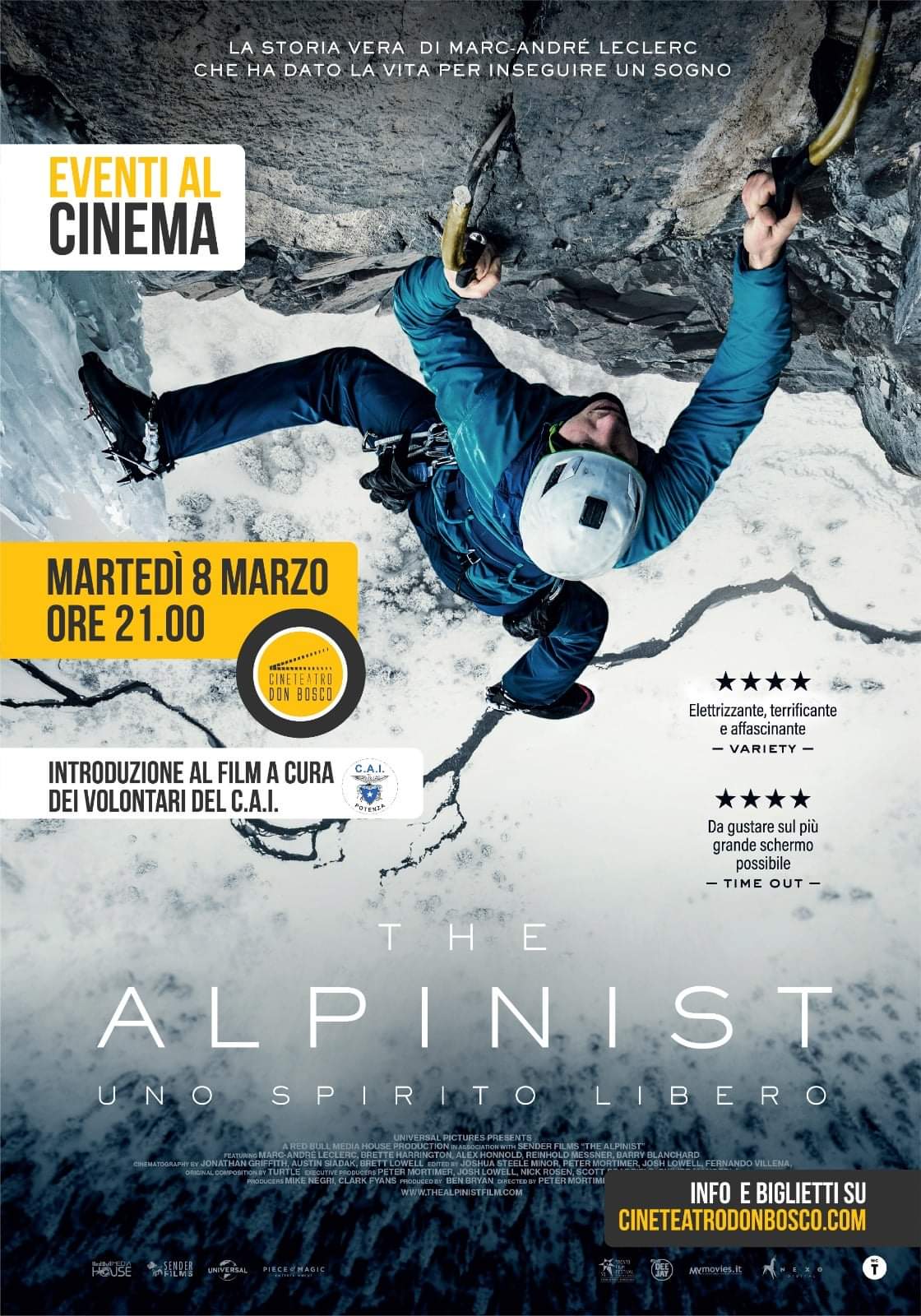 “the Alpinist” Al Cineteatro Don Bosco_martedì 8 Marzo 2022