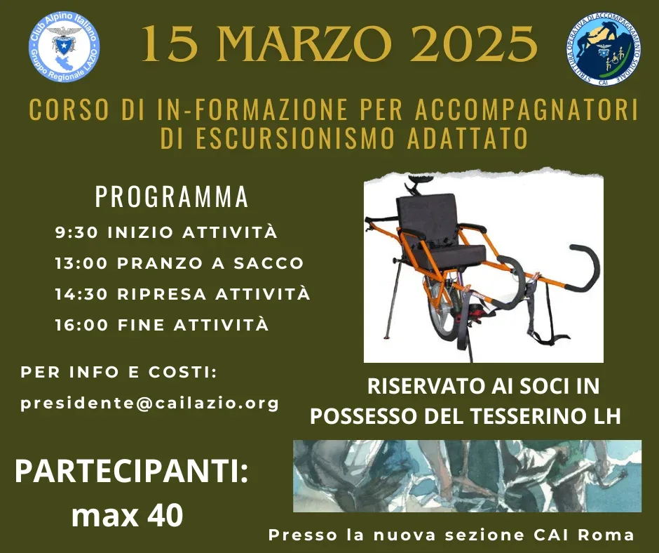 Corso di in-formazione per accompagnatori di escursionismo adattato – sabato 15 marzo