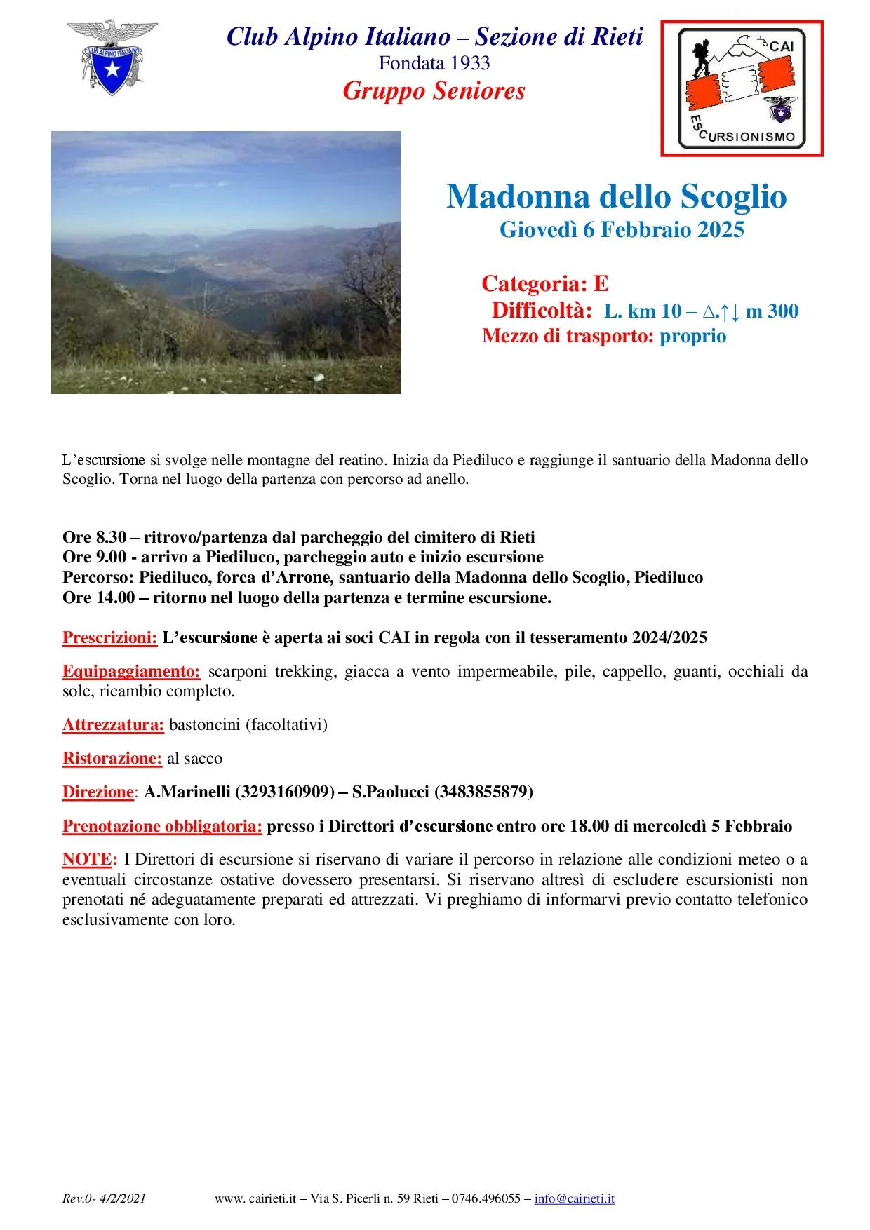 gs madonna dello scoglio 2025 - CAI Sezione di Rieti