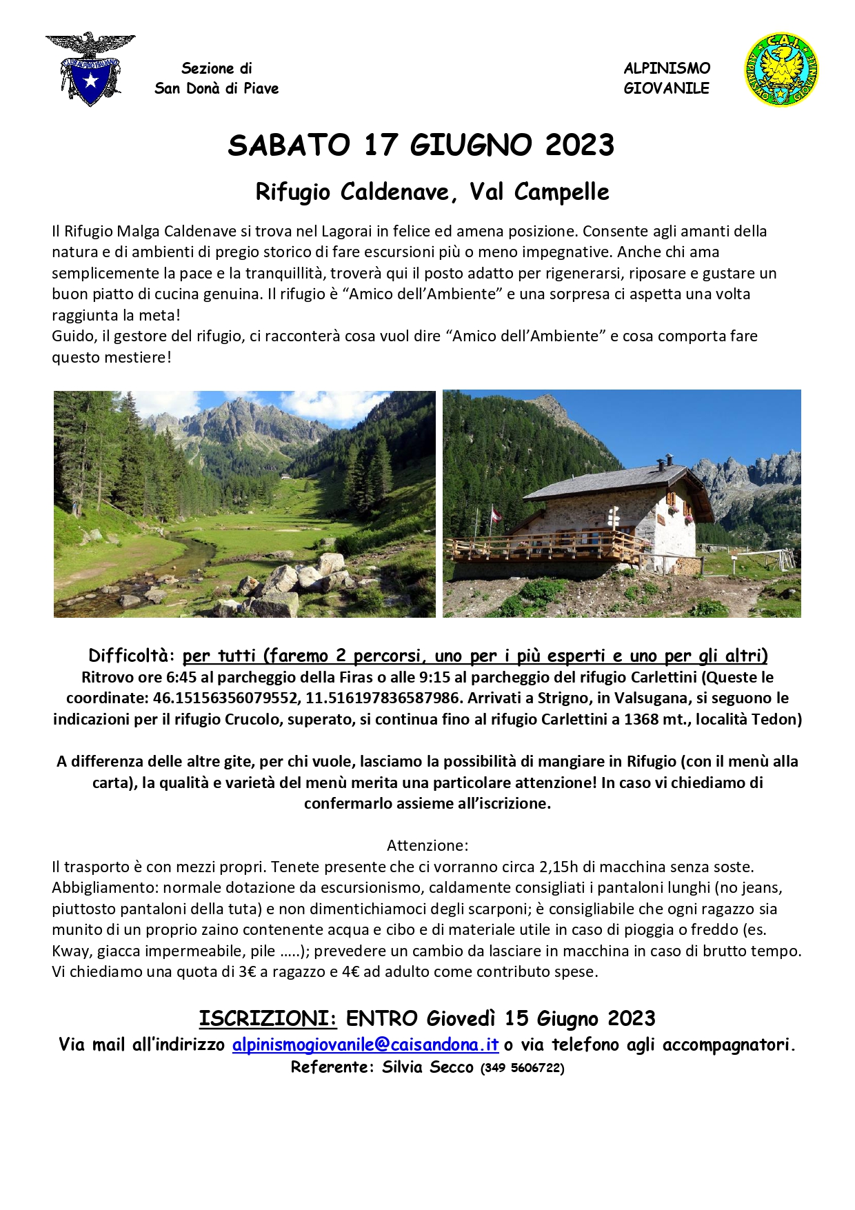 Escursione Sociale Ag Sabato 17 Giugno 2023 1 03 Gita 17 Giugno 2023 Val Campelle page 0001