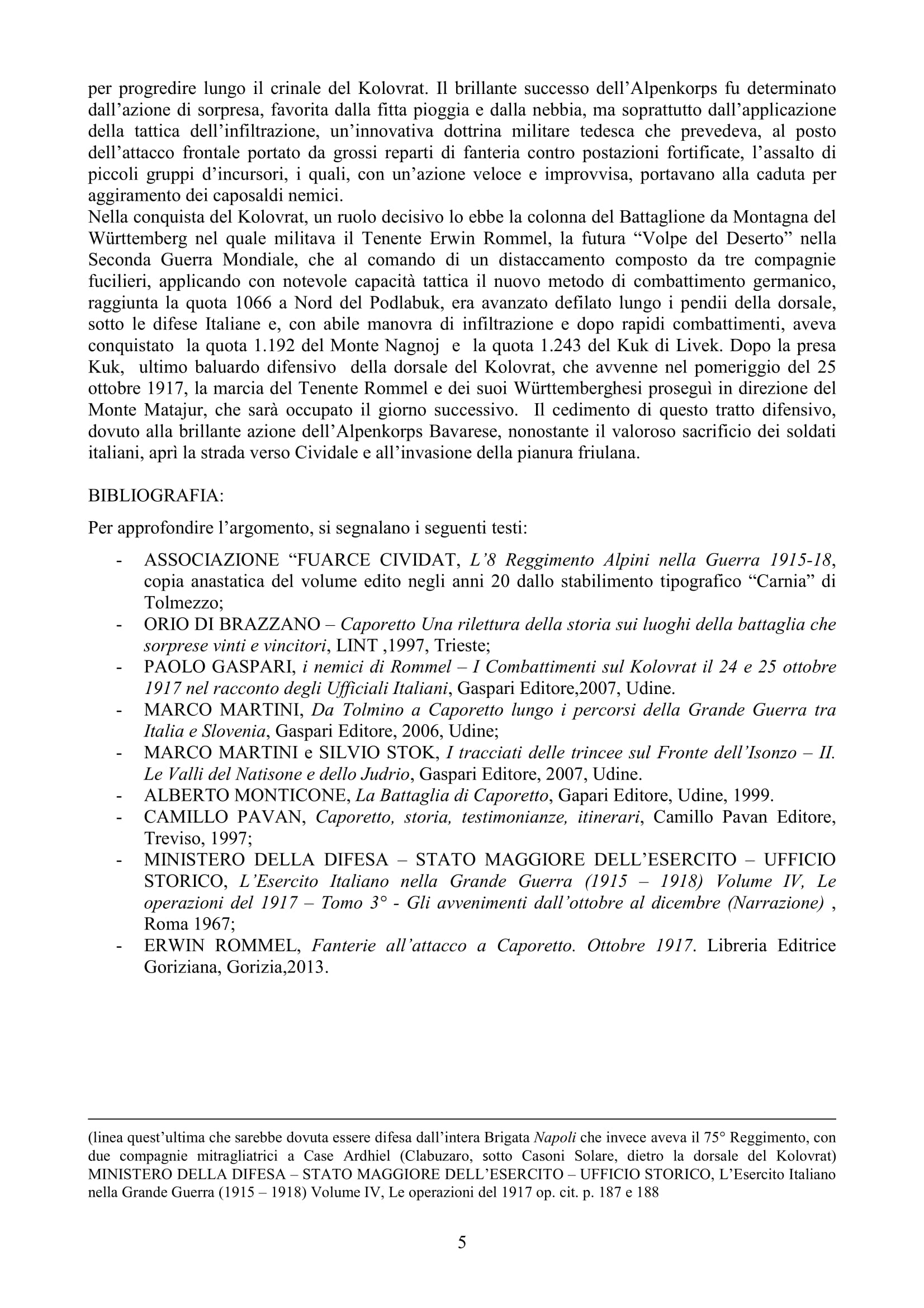 ANELLO DI DRENCHIA NOTA STORICA 5 - CAI Sezione di Val Natisone