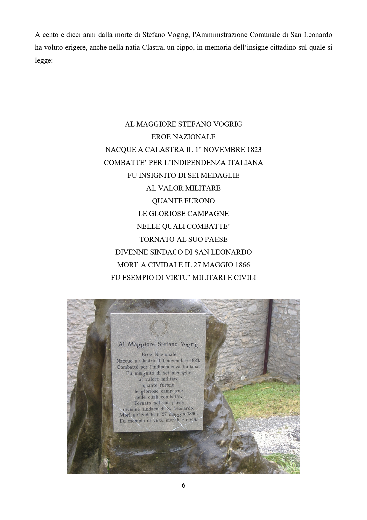 Biografia Maggiore Stefano Vogrig 6 BIOGRAFIA STEFANO VOGRIG NOTA STORICA page 0006 - CAI Sezione di Val Natisone