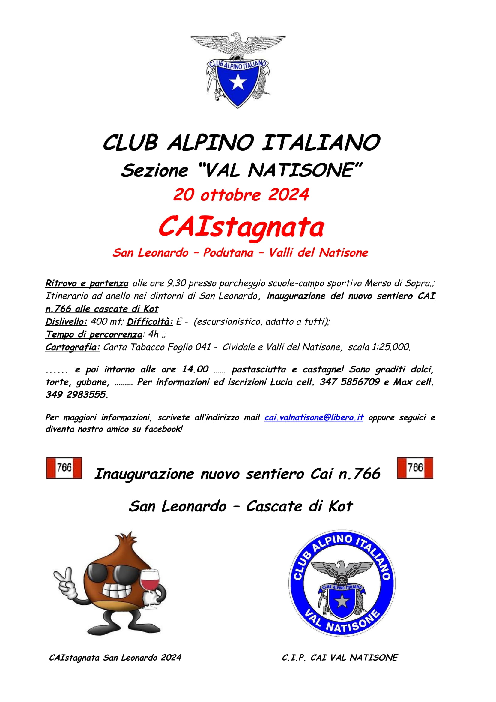 Caistagnata 2024 – Inaugurazione Sent. Cai 766