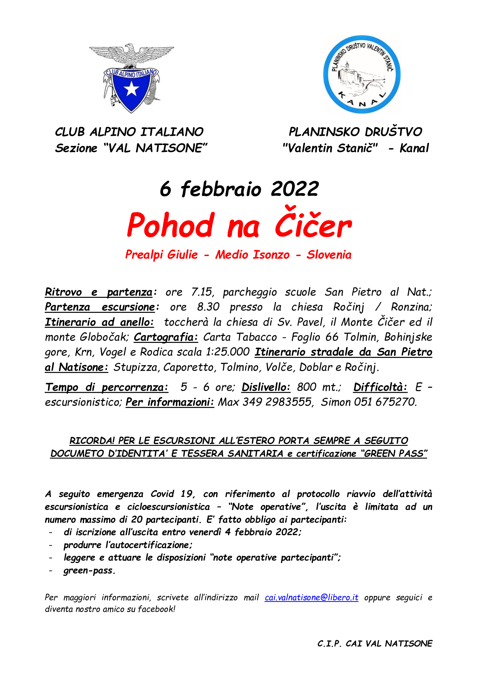 Pohod Na Čičer – 6 Febbraio 2022