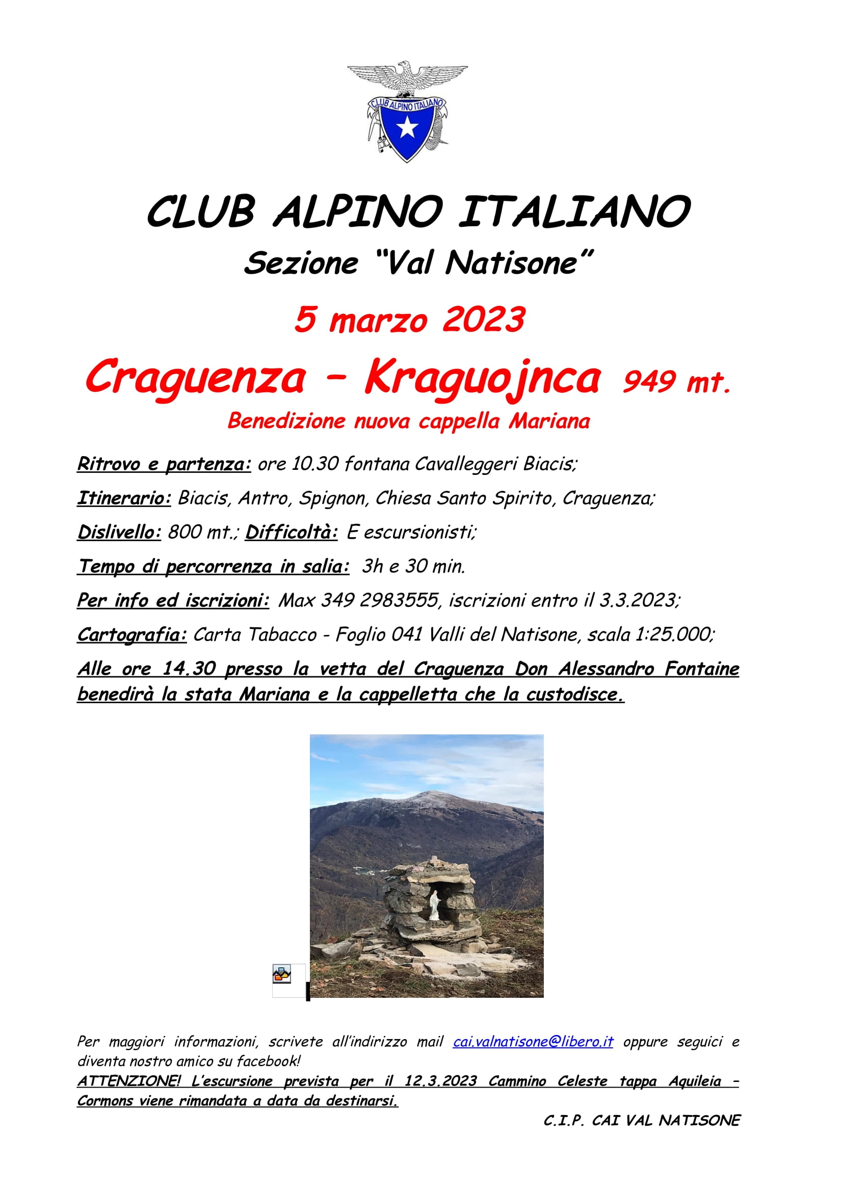 Craguenza  – 5 Marzo 2023