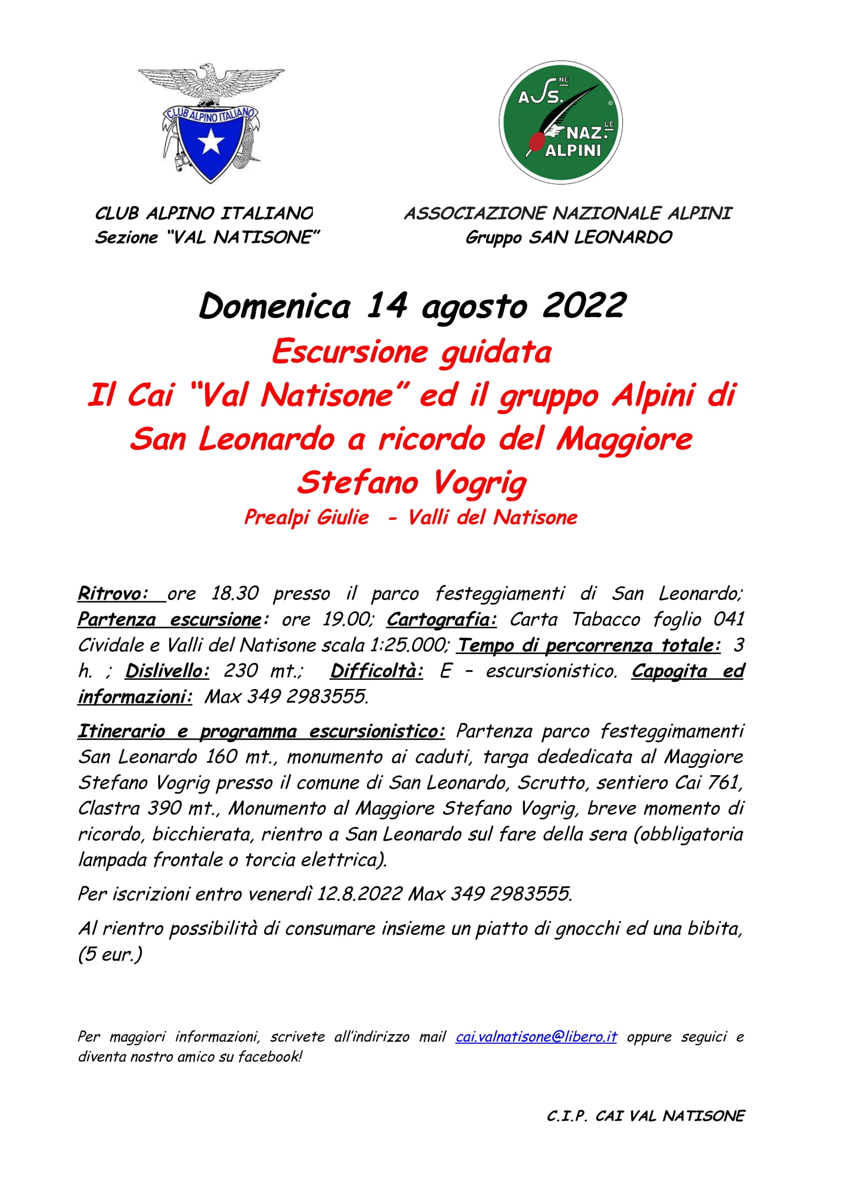 Escursione Notturna – 14.8.2022