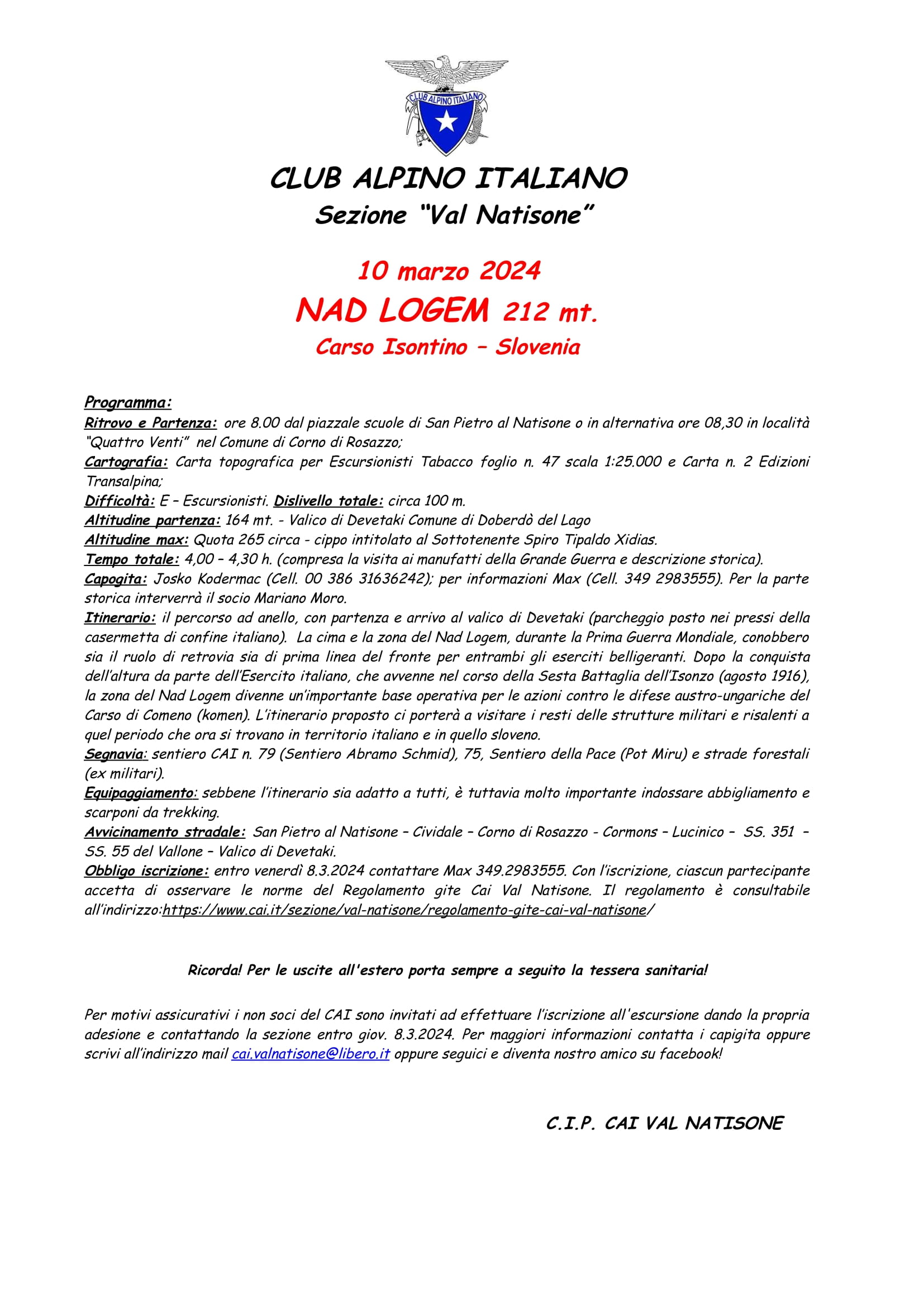 Escursione Nad Logem – 10.3.2024