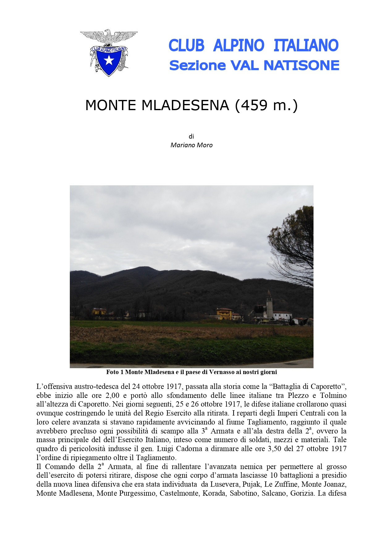MONTE MADLESENA NOTA STORICA page 0001 - CAI Sezione di Val Natisone