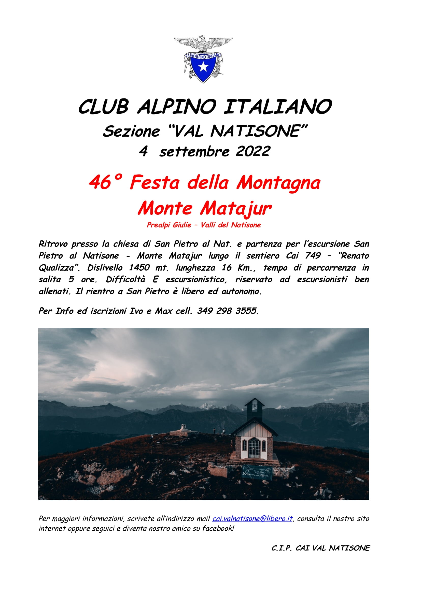46° Festa Della Montagna – Monte Matajur