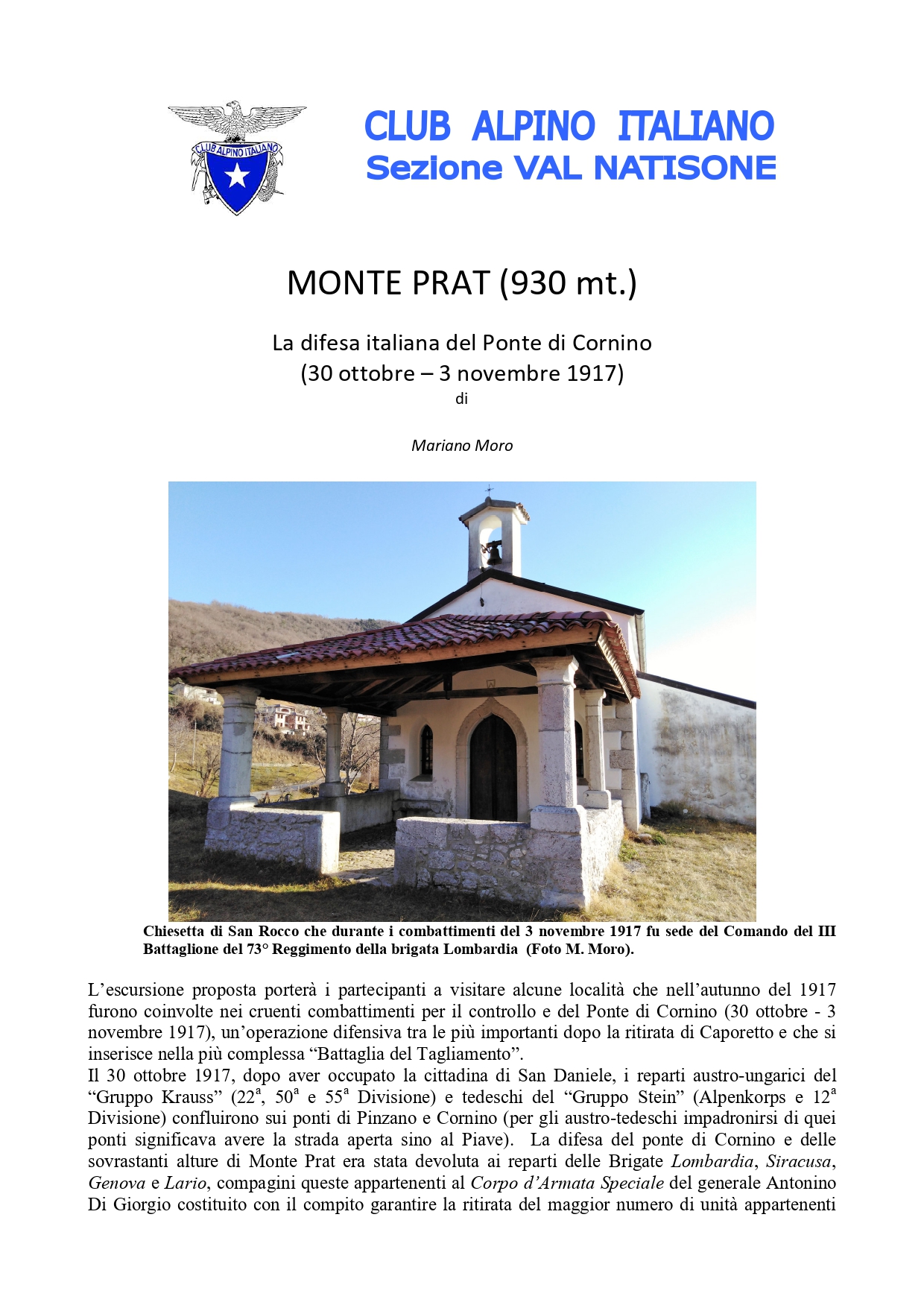 NOTA STORICA MONTE PRAT page 0001 1 - CAI Sezione di Val Natisone