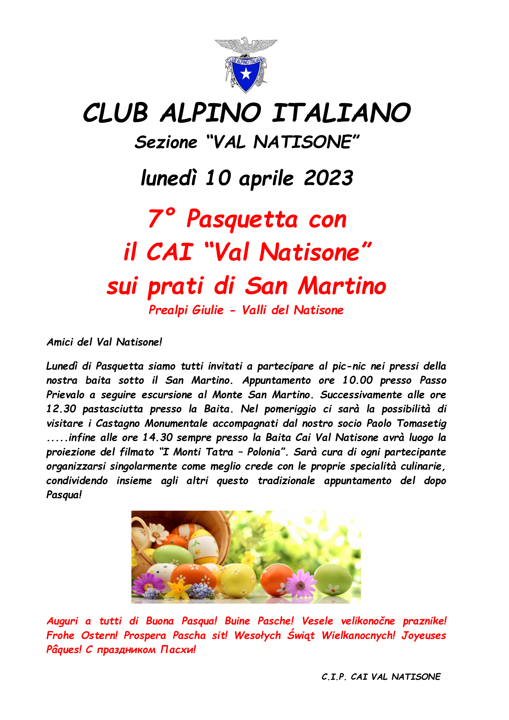 7° Pasquetta Sui Prati Di San Martino