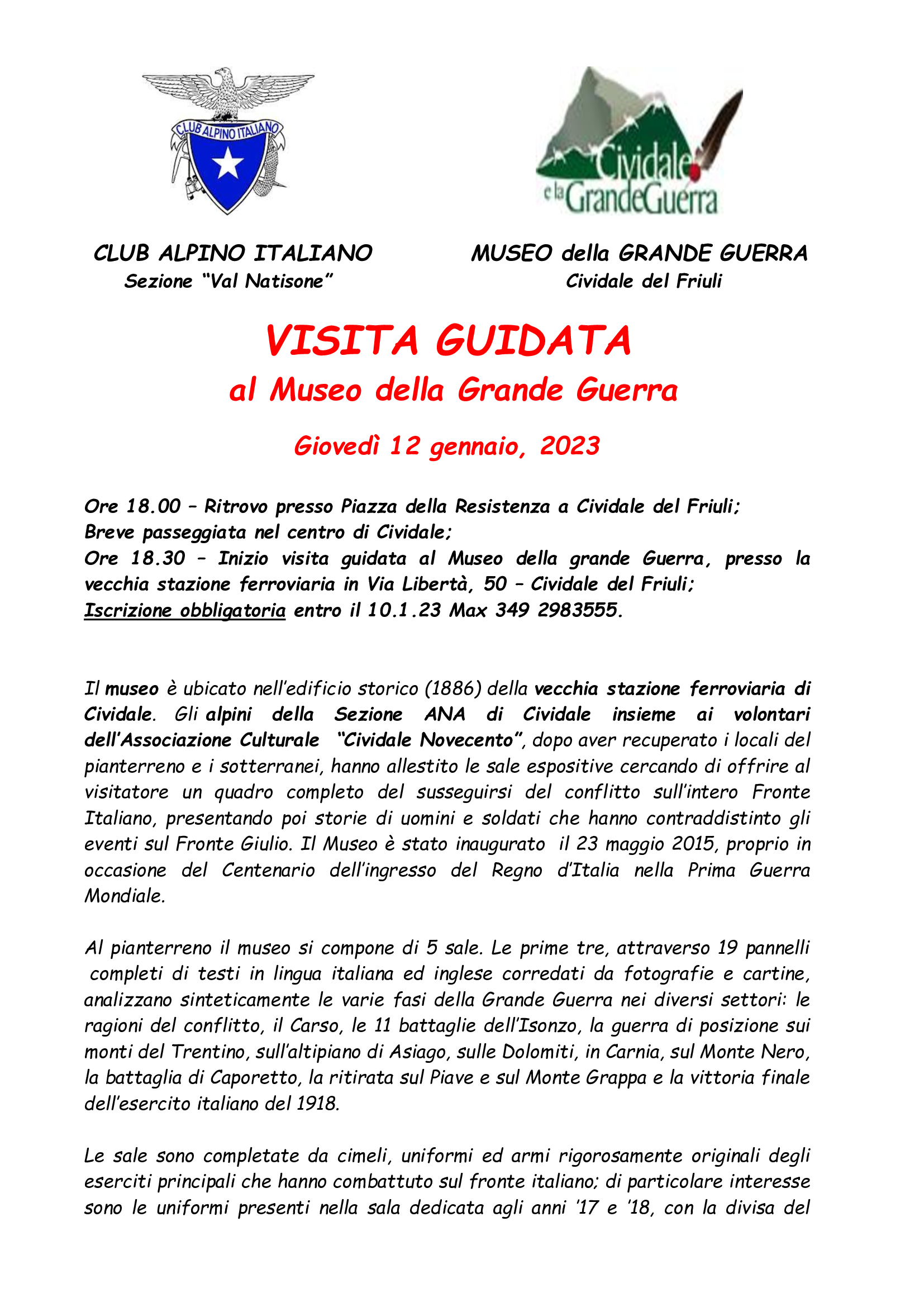 Visita Museo Della Grande Guerra