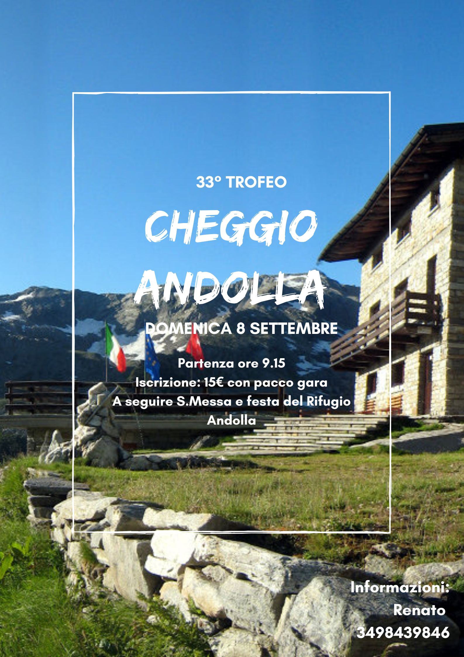 Spostamento: 15 Settembre – 33° Trofeo Cheggio Andolla