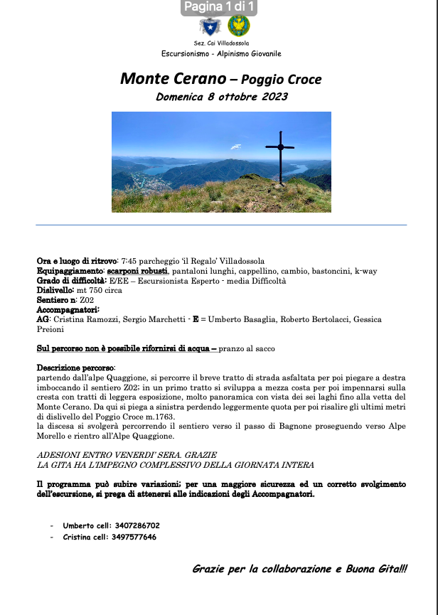 Monte Cerano - Alpinismo Giovanile Ed Escursionismo 3 Schermata 2023 10 03 alle 10.20.07 1 - CAI Sezione di Villadossola