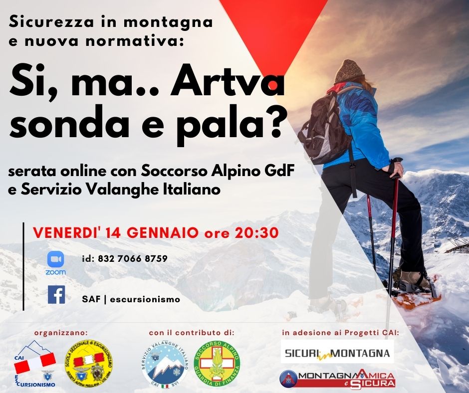 Disponibile Il Video Della Serata Organizzata Dalla Commissione Escursionistica Della Saf Sul Tema – Nuova Normativa E Frequentazione Dell’ambiente Innevato – In Collaborazione Con Svi (relatore Daniele Moro) E Soccorso Alpino Gdf (relatore Luca Treu)